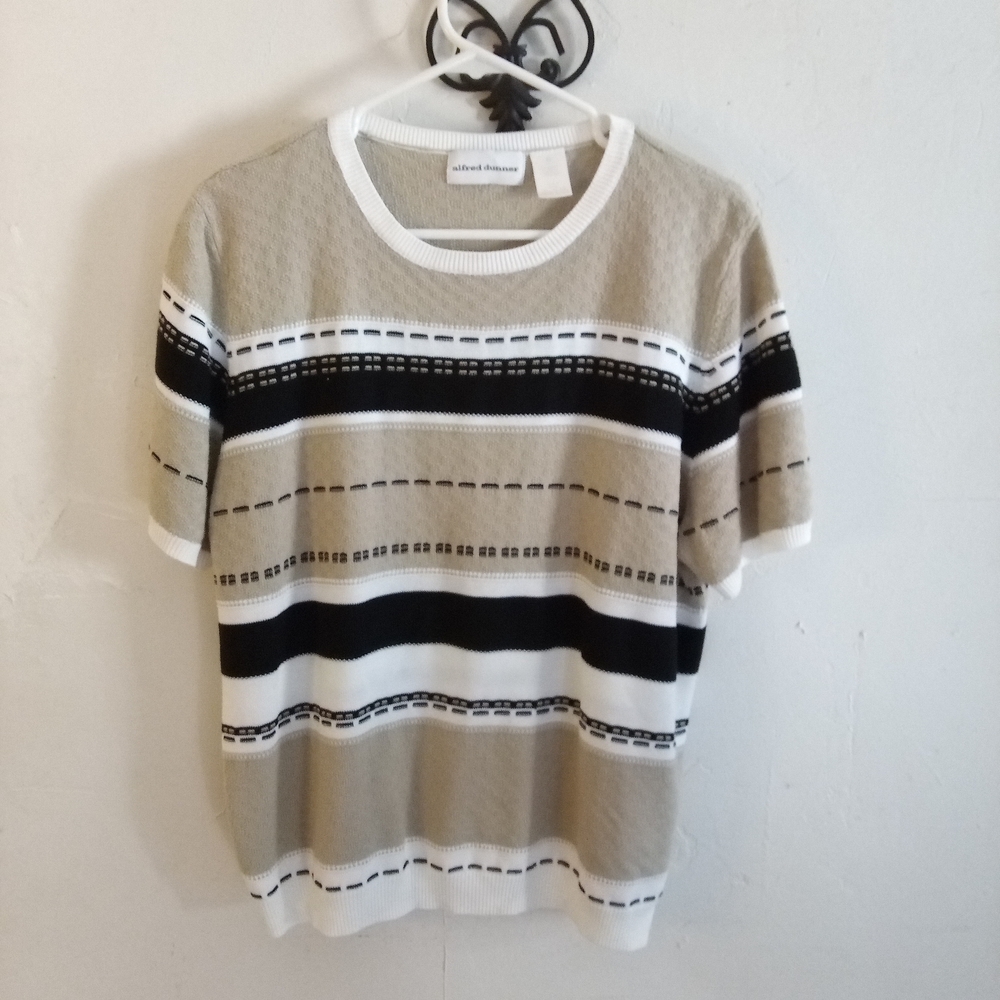 Alfred Dunner Women's Short Sleeve Pullover Blouse Sweater T-Shirt Size XL